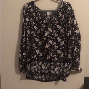 Black flower shirt